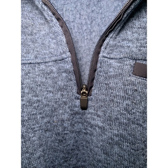 Eddie Bauer Mens Snap Button Pocket 1/4 Zip Sweater Fleece Pullover Blue XXL - Picture 7 of 10